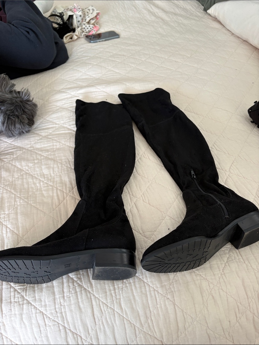 Ivanka Trump Black Over-the-Knee Suede Boots
